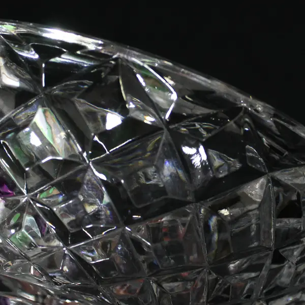 Small 4" Footed Crystal Bowl Diamond Cut Pattern