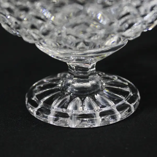 Small 4" Footed Crystal Bowl Diamond Cut Pattern