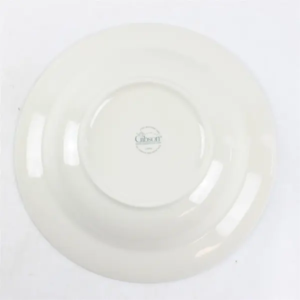 Set of 6 Gibson Everyday White Round Soup Bowls Cobalt Blue Band