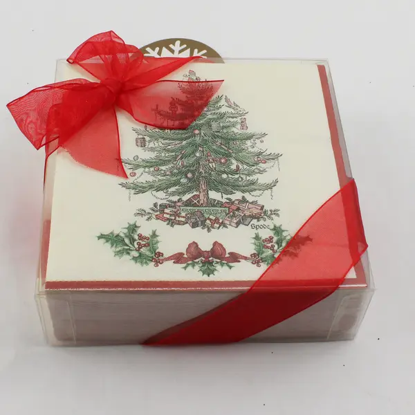 Spode Christmas Tree Pattern Set Of 40 3-Ply Beverage Paper Napkins 2006