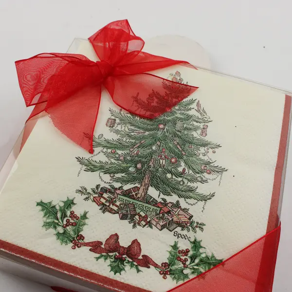 Spode Christmas Tree Pattern Set Of 40 3-Ply Beverage Paper Napkins 2006