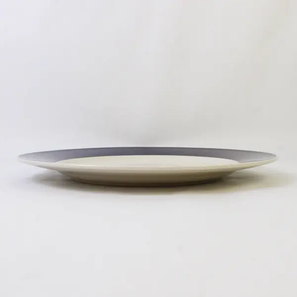 Gibson Everyday 13in Serving Platter White Cobalt Blue Rim 