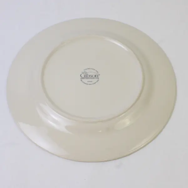 Gibson Everyday 13in Serving Platter White Cobalt Blue Rim 
