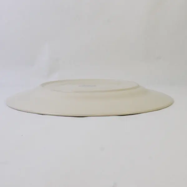 Gibson Everyday 13in Serving Platter White Cobalt Blue Rim 