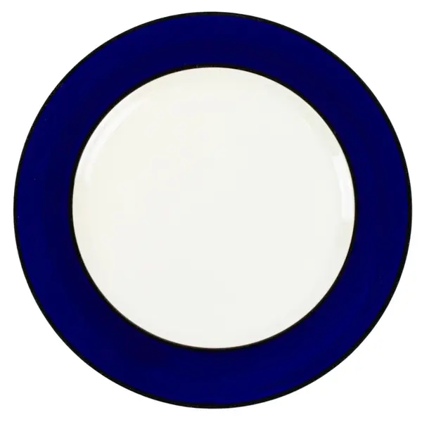 Gibson Everyday 8pc Dinner Plates White with Cobalt Blue Band
