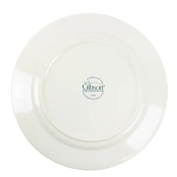 Gibson Everyday 8pc Dinner Plates White with Cobalt Blue Band