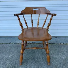VTG Ethan Allen Maple Wood Nutmeg Heirloom Pub Style Arm Chair - Freight / Local