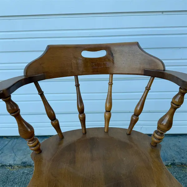 VTG Ethan Allen Maple Wood Nutmeg Heirloom Pub Style Arm Chair - Freight / Local