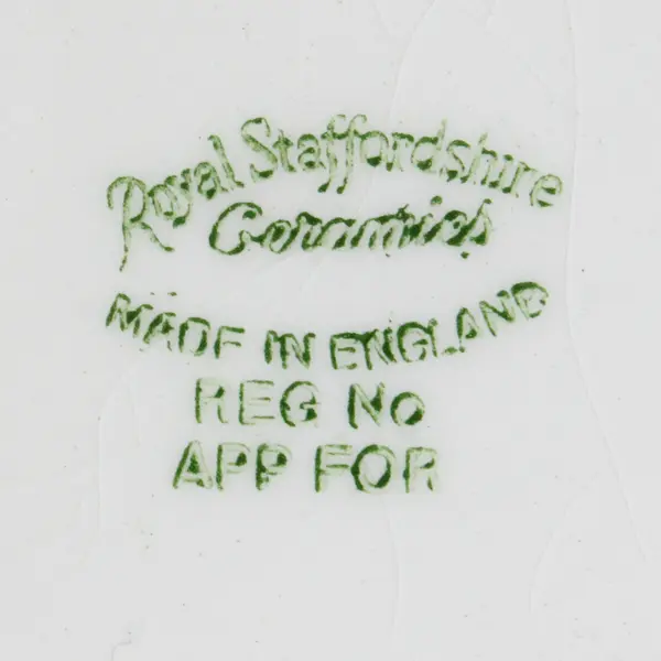 Royal Staffordshire Ceramic Plate 1964 Calendar, Red & White, 9" Round 