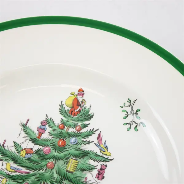 Lot Of 5 Spode Christmas Tree Pattern Ceramic Dinner Plates 11" Diameter