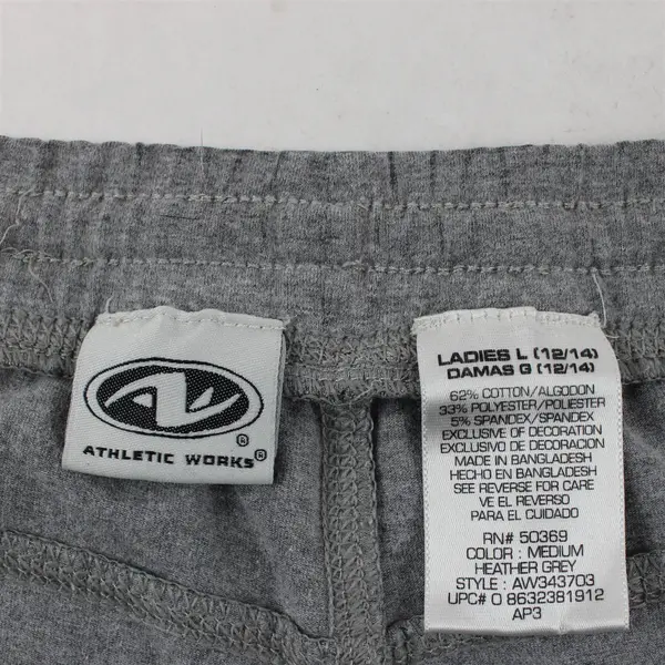 Athletic Works Gray Wide-Leg Sweatpants Women's Large 12/14