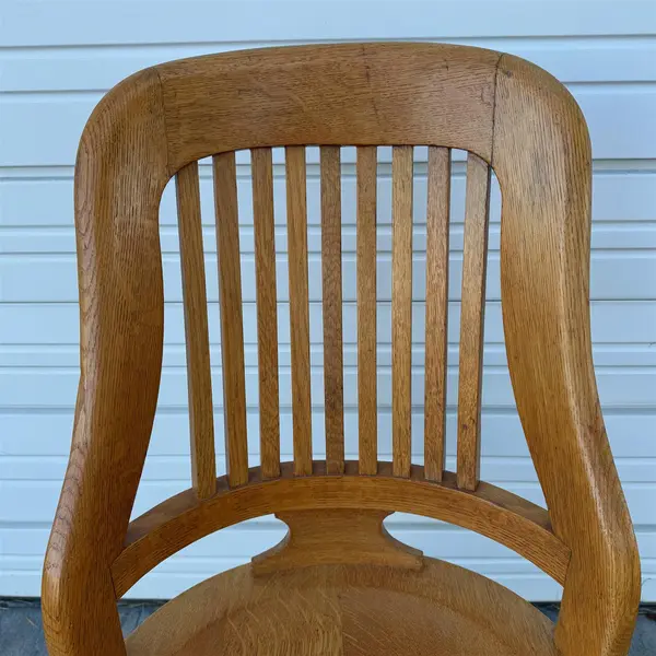 Vintage Oak Wood Rolling Bankers Chair - Local Pickup Only