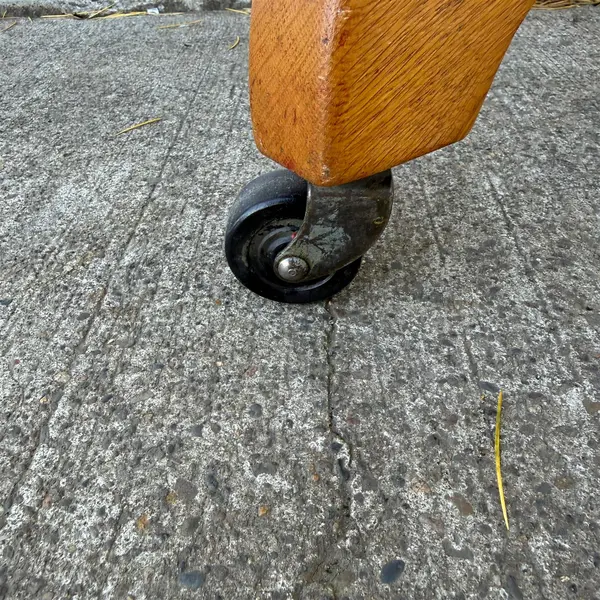 Vintage Oak Wood Rolling Bankers Chair - Local Pickup Only