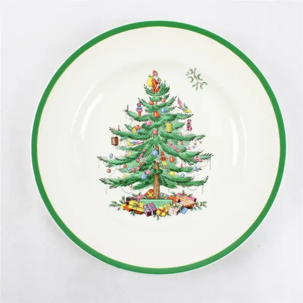 Lot Of 3 Spode Christmas Tree Pattern Ceramic Dinner Plates 11" Diameter
