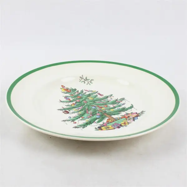 Lot Of 3 Spode Christmas Tree Pattern Ceramic Dinner Plates 11" Diameter