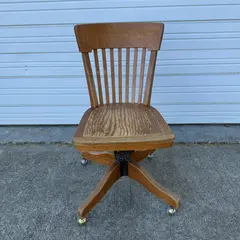 Antique Marble and Shattuck Chair Co Wood Bankers Chair - Freight / Local Pickup