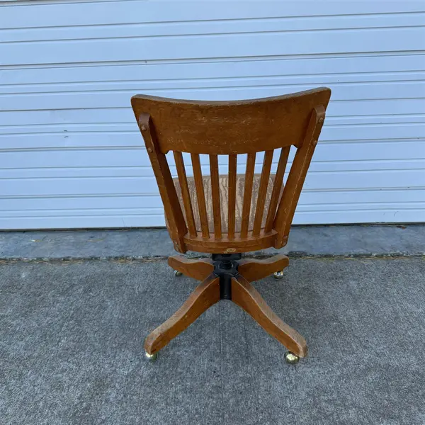 Antique Marble and Shattuck Chair Co Wood Bankers Chair - Freight / Local Pickup