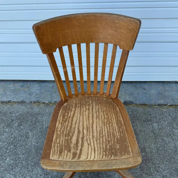 Antique Marble and Shattuck Chair Co Wood Bankers Chair - Freight / Local Pickup