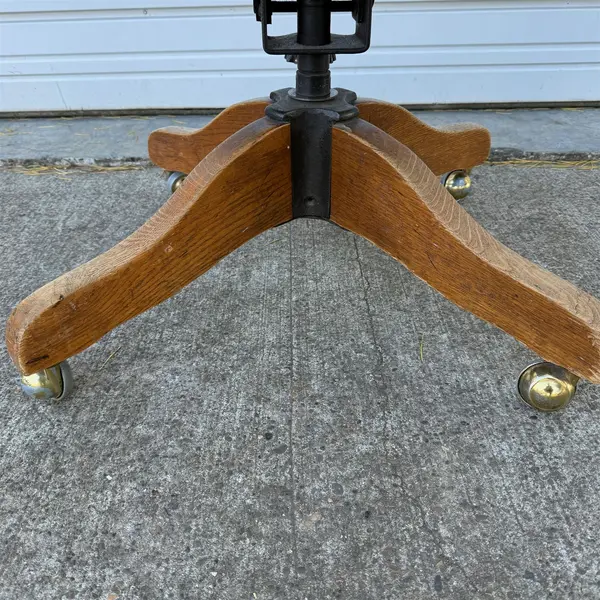 Antique Marble and Shattuck Chair Co Wood Bankers Chair - Freight / Local Pickup