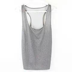 Game Time Sheer Gray Activewear Racerback Tank Top Women's 1X