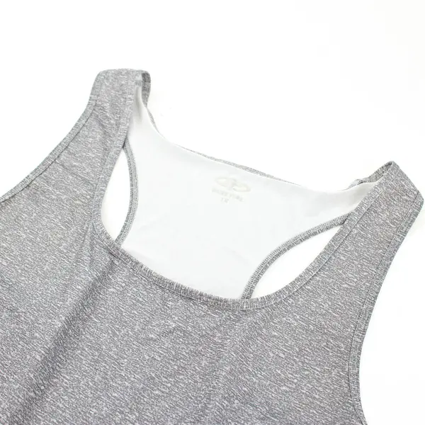 Game Time Sheer Gray Activewear Racerback Tank Top Women's 1X