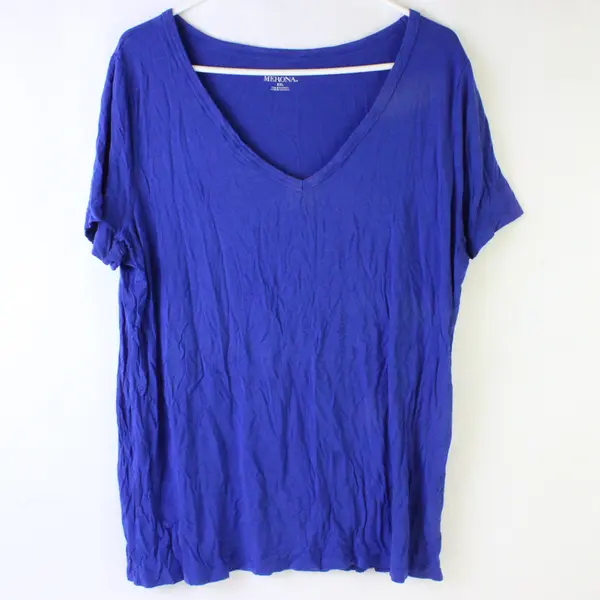 Merona Royal Blue Short-Sleeved V-Neck T-Shirt Women's XXL