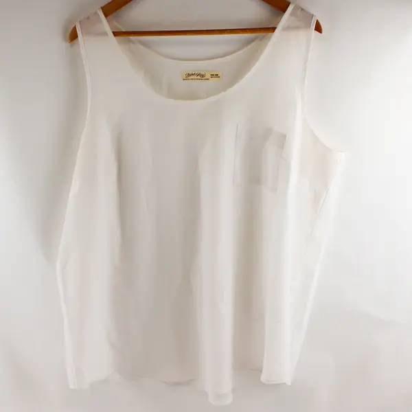 Faded Glory Sheer White Scoop Neck Tank Top Women's XXL 20
