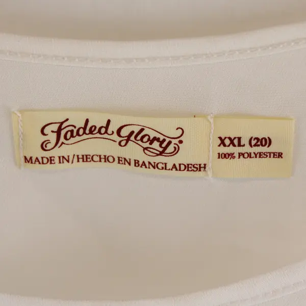 Faded Glory Sheer White Scoop Neck Tank Top Women's XXL 20