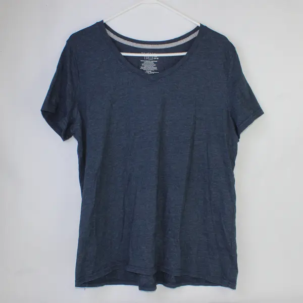 Time And Tru Blue Short-Sleeved V-Neck T-Shirt Women's Size XL 16-18