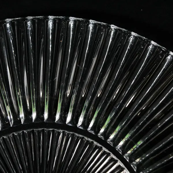 Set Of 4 Heisey Ridgeleigh Luncheon Plates  8.5" Ribbed Clear Glass