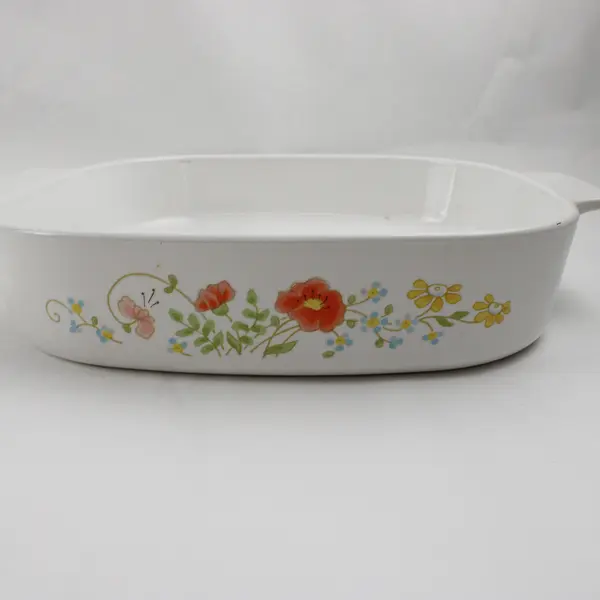 Corning Ware Wildflower (Corelle) Pattern 1 Qt Square Casserole Dish W/ Lid