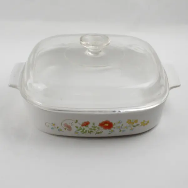 Corning Ware Wildflower (Corelle) Pattern 1 Qt Square Casserole Dish W/ Lid