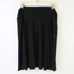 George Solid Black Midi Skirt Women's XL 16-18
