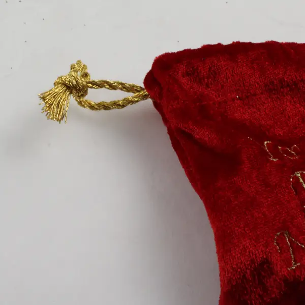 Unbranded "You've Been Naughty" Red Bag With 2 Resin Fake Coal