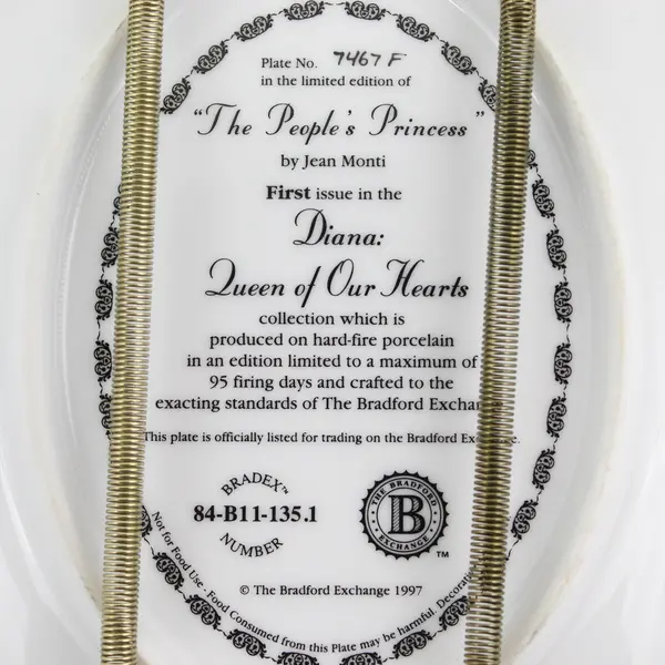1997 Bradford Diana: Queen Of Our Hearts  Series Plate 1 The People's Princess 