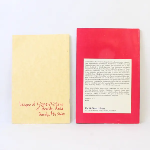 Lot of 2 Cookbooks: Favorite Wild Rice Recipes & The Berry Cookbook