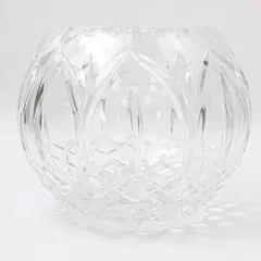 Heavy Lead Crystal Rose Bowl Diamond Arch Pattern