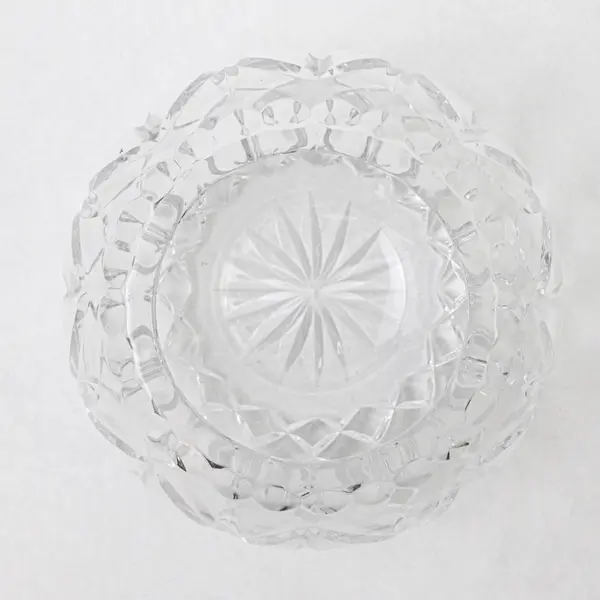 Heavy Lead Crystal Rose Bowl Diamond Arch Pattern