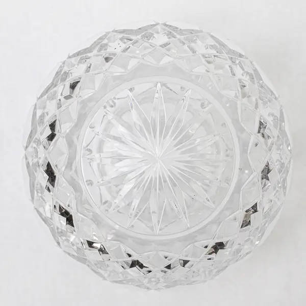 Heavy Lead Crystal Rose Bowl Diamond Arch Pattern