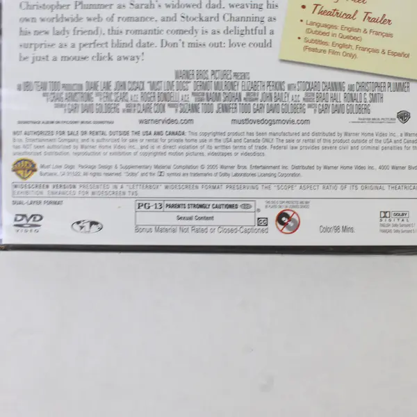 Must Love Dogs DVD, 2005 #59345 New/Sealed 
