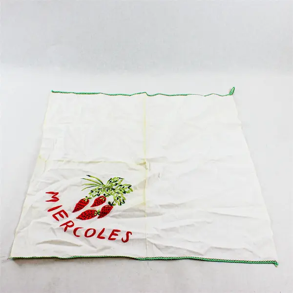 Vintage Miercoles Strawberry Embroidered Tea Towel FLAWED