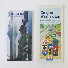 Lot of 2 Road Maps Oregon 2009-2011 & Oregon/Washington Paper Atlases