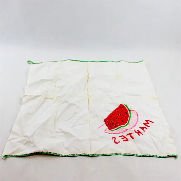 Vintage Martes Watermelon Embroidered Tea Towel Flawed
