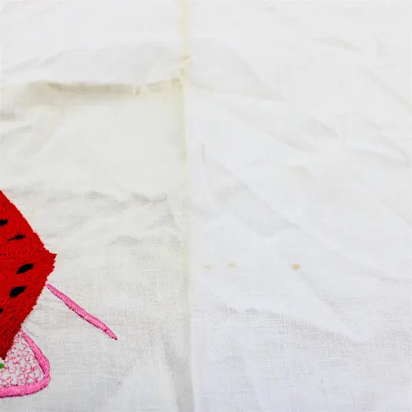 Vintage Martes Watermelon Embroidered Tea Towel Flawed