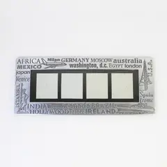 "Vacation" Collage Embossed Metal Picture Frame, Holds Four 2"x2.4" Photos