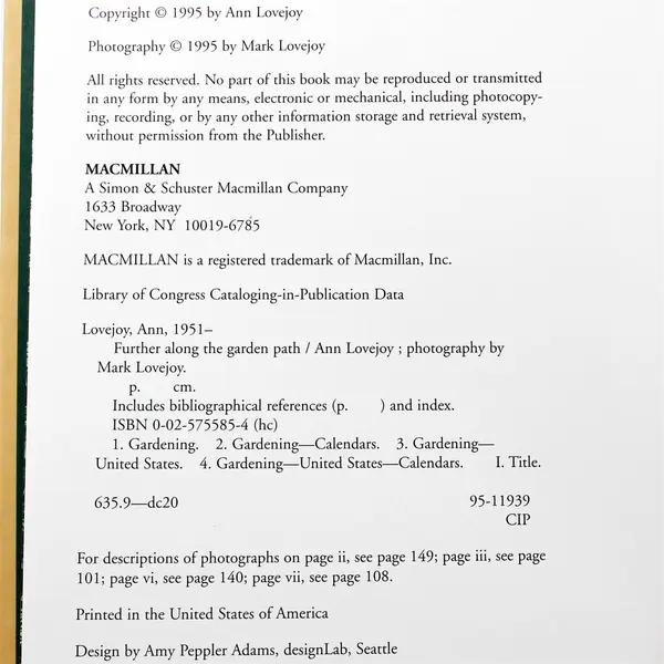 Further Along the Garden Path Ann Lovejoy Hardcover Gardening Book