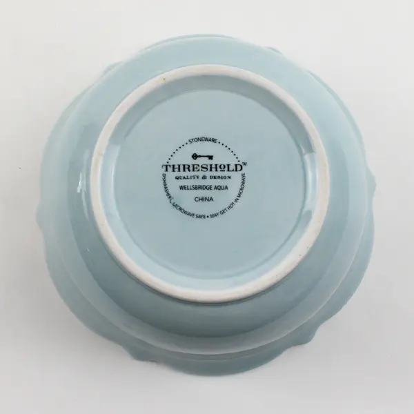 Threshold Wellsbridge Aqua Patterned Stoneware Soup/Cereal Bowl 7.25" Diameter