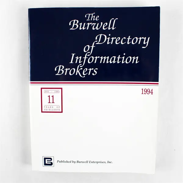 Burwell Directory of Information Brokers 1994 Paperback 