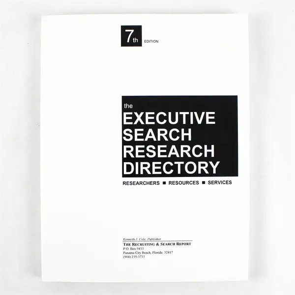 The Executive Search Research Directory 7th Edition Paperback - Good