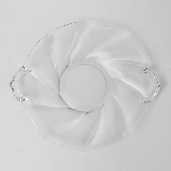 Vintage Heisey Twist Clear Small Cheese Plate With Handles